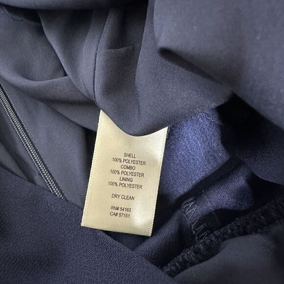 NWT Eliza J Wide Leg Faux Wrap Jumpsuit Women's Navy Blue Size 4 - Picture 6 of 6